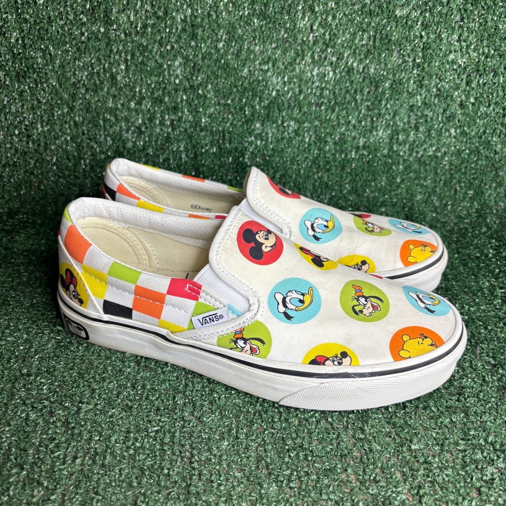 Vans Disney 50th Anniversary Mickeys Friend Slip On Sneakers White Womens Sz 7.5 - Picture 2 of 9